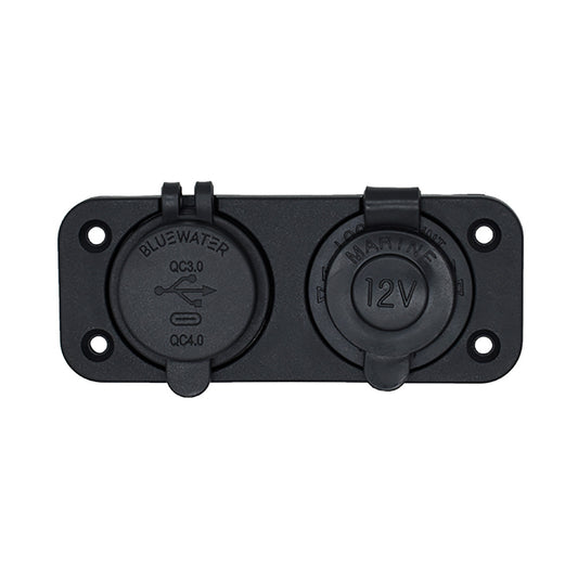 Bluewater Round Dual USB/USB-C Charger [3000-4001A]