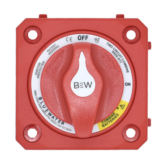 Bluewater Off/On Combine Battery Switch w/o Base - Panel Mount - Red [9800-011-10]
